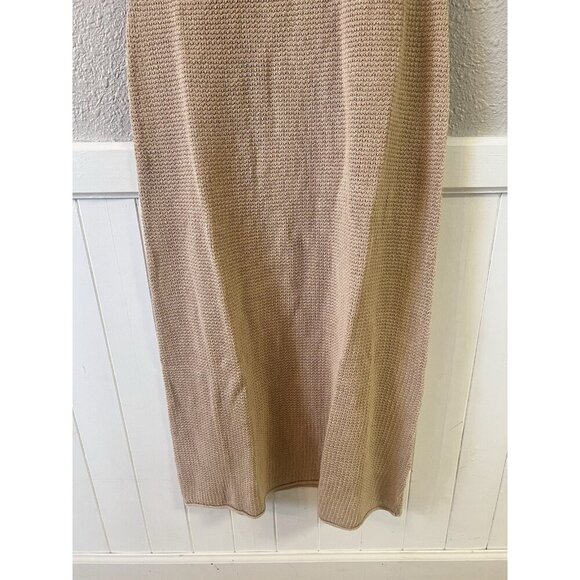 ONIA Dress Womens L Open Knit Linen Textured Swim Neutral Coverup Sweater NEW - Picture 6 of 15